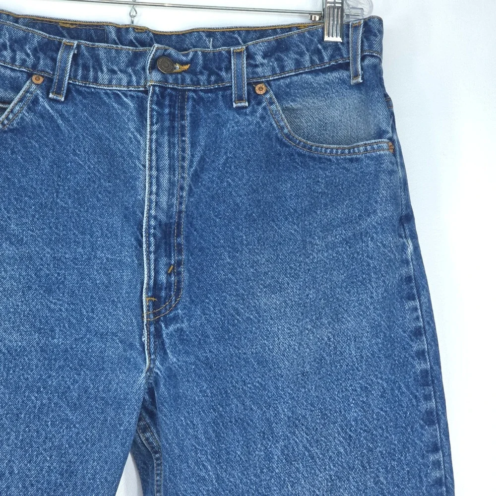 Levi's 505 Orange Tab Jeans Men's 36x32 Classic Medium Wash Vintage 90s Whiskers